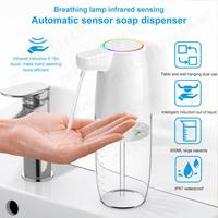 600mL Automatic Soap Dispenser USB Rechargeable Hand Soap Dispenser with LED Light Hands Free Auto Soap Dispenser for Bathroom