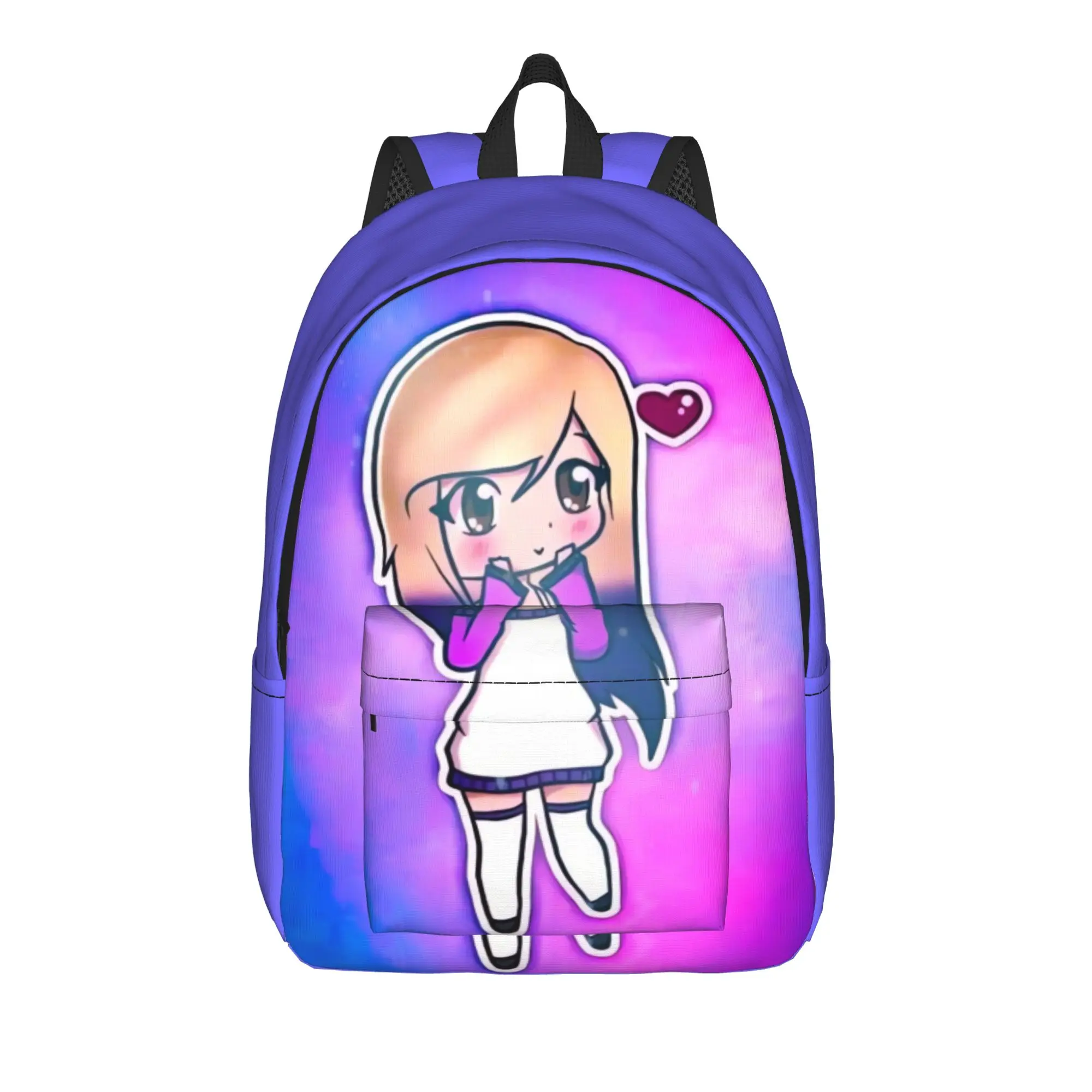 Neon Purple Shine Lyna Vallejos Backpack  Male Polyester Travel Backpacks Pattern Modern School Bags Rucksack