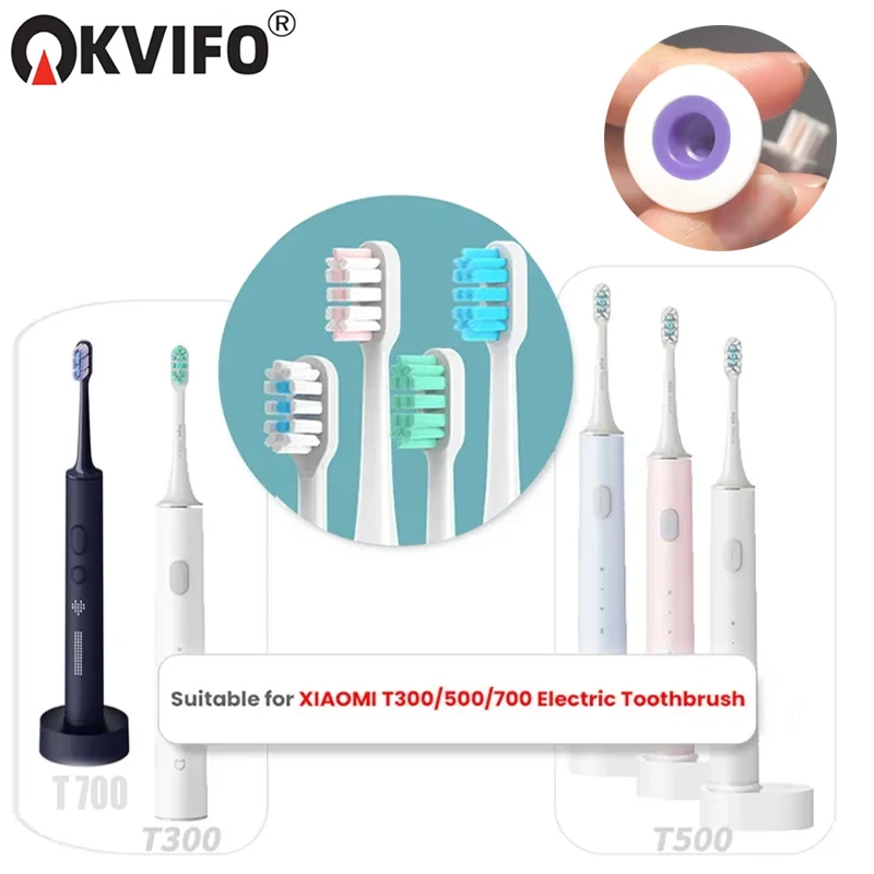 

Сменные насадки KVIFO для электрической зубной щетки Xiaomi Mijia T300 T301 T500 T700, насадки DuPont с мягкой щетиной