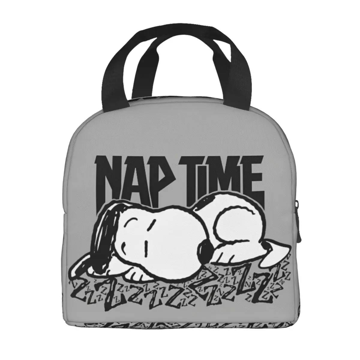 Rock Tees Snoopy Nap Time Lunch Bag Casual Lunch Box For Child Work Portable Insulated Cooler Bag Graphic Thermal Tote Handbags