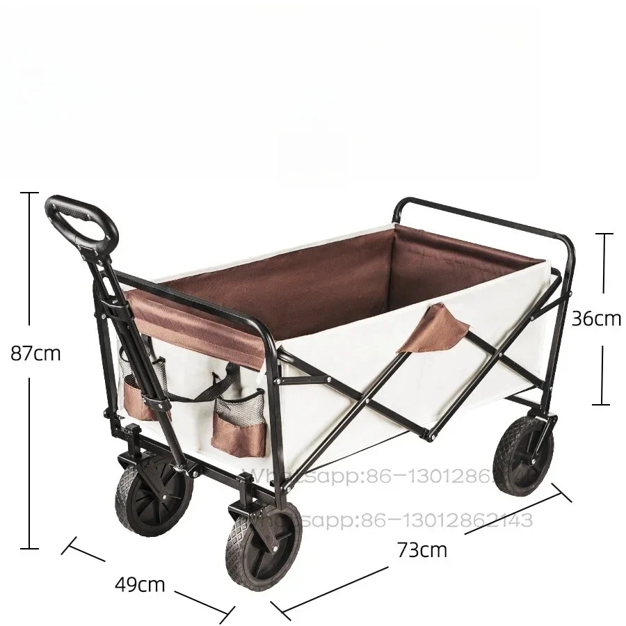 Suitable for Collapsible Folding Utility Beach Cart Wagon Heavy Duty Large Capacity Fold Wagon  Trolley Portable Garden