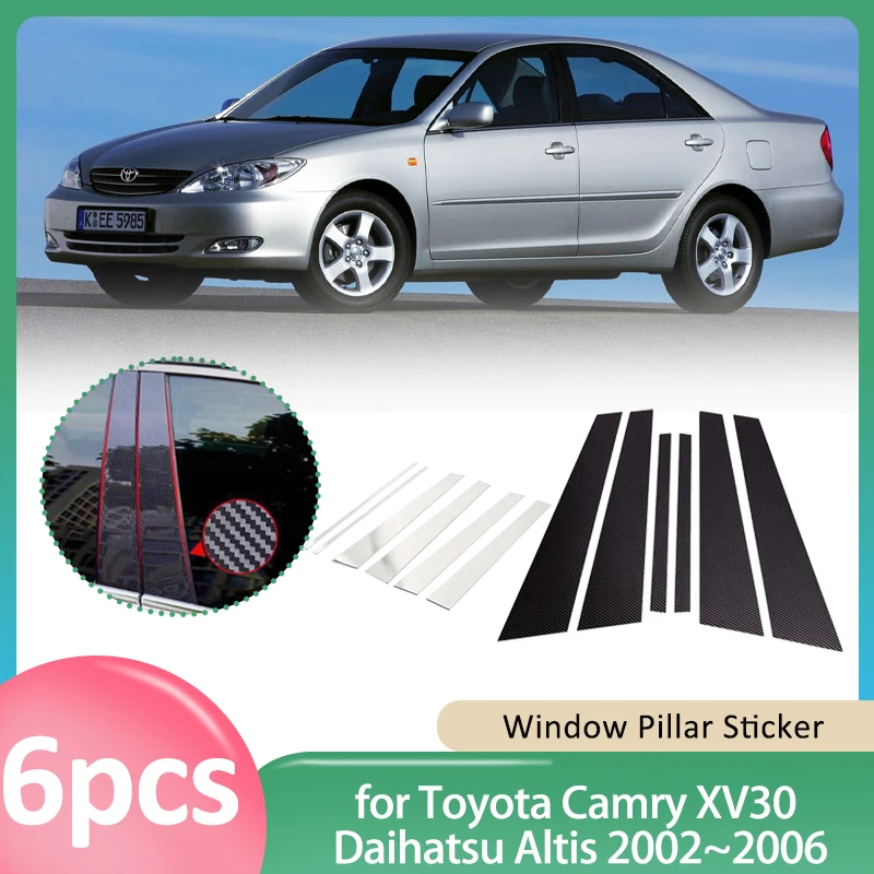 

Наклейка на окно для Toyota Camry XV30 Daihatsu Altis 2002 ~ 2006 автомобиля, материал ПК, крышка стойки B C, наклейка на дверь, аксессуары