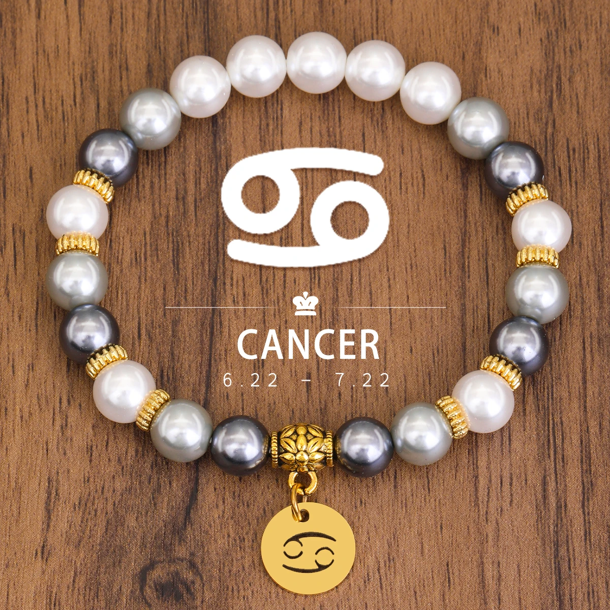 12 Zodiac Signs Women Shell Pearl bracelet Virgo Pisces Bracelets Ladies Couples Friendship Jewelry bracelet