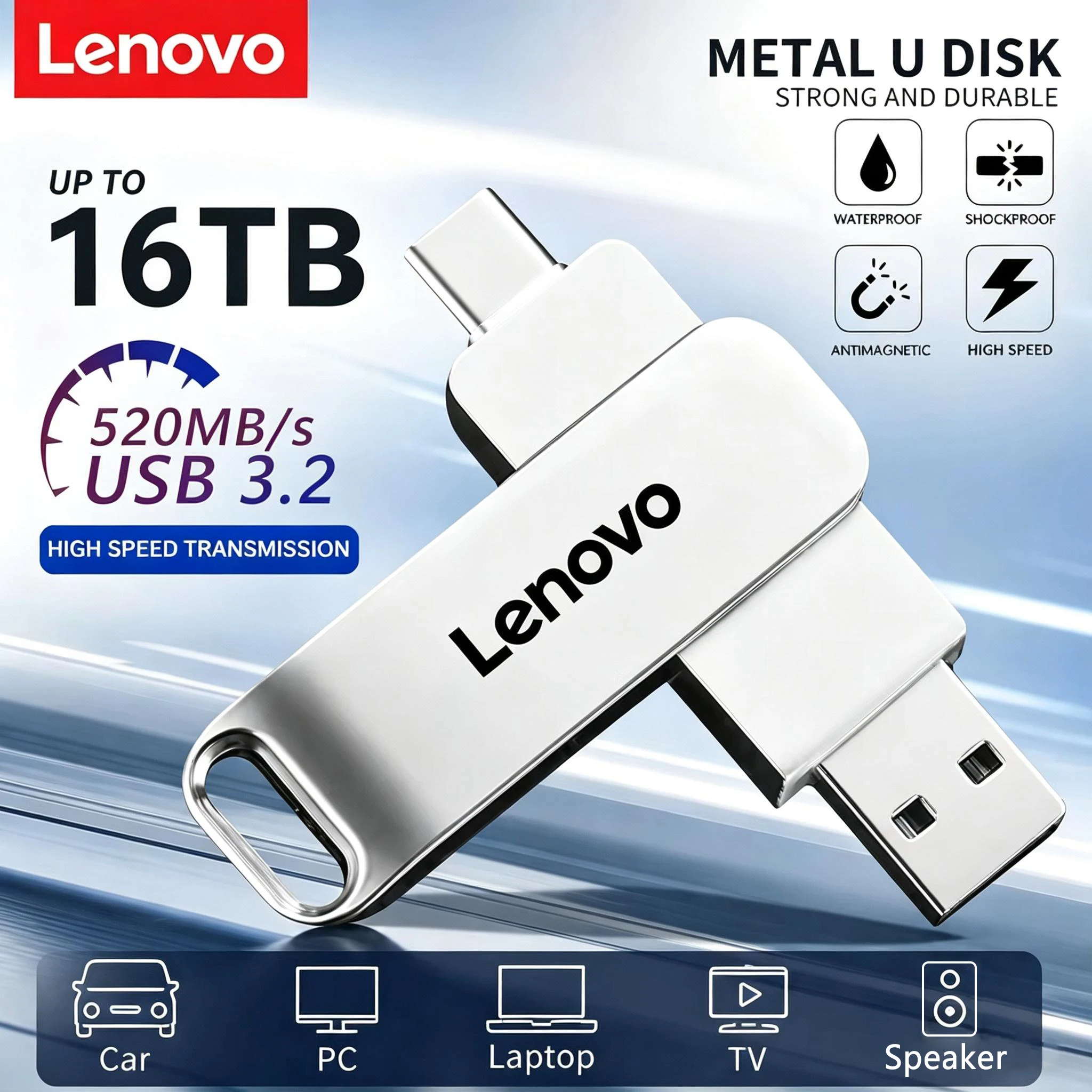 �y�Z�[�����zLenovo 16TB ����Type-C 2-in-1 USB�t���b�V���h���C�u OTG�y���^������ 512GB 256GB�i�X�}�[�g�t�H���APC�A�l�b�g���[�N�J�[�h�p�j
