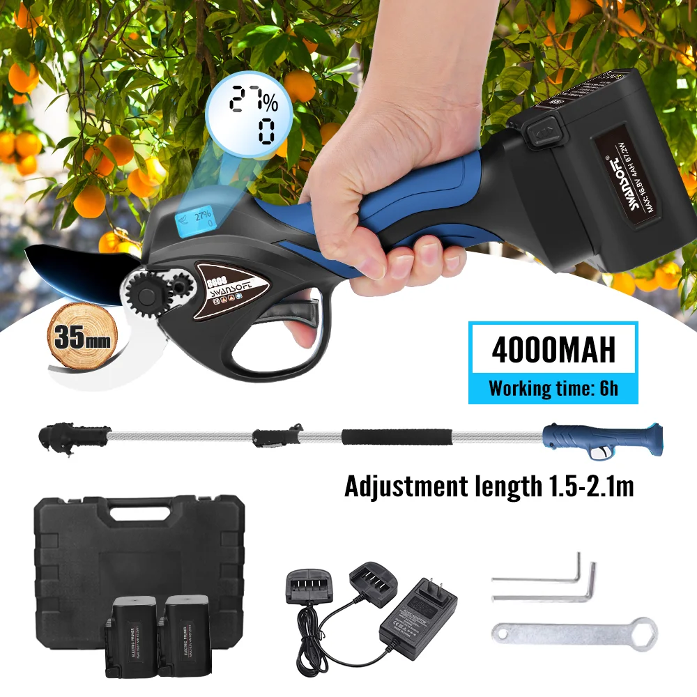 Cordless Pruner Brushless Motor Electric Pruning Shear 32mm Efficient Fruit Tree Bonsai Pruning Branches Cutter Tool