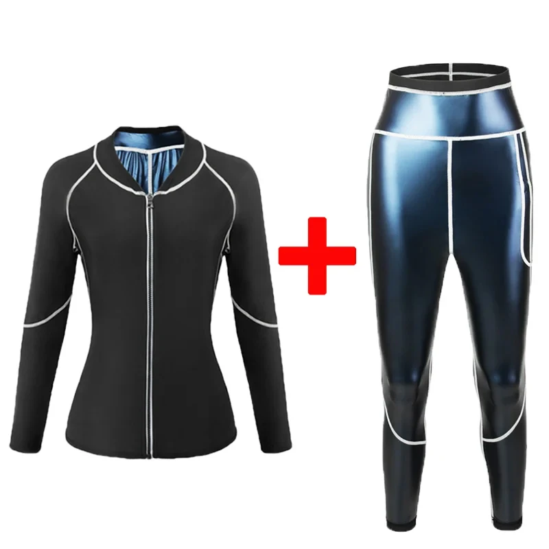 Damskie dresy do sauny kurtka odchudzająca bluza spodnie urządzenie do modelowania sylwetki koszule fitness legginsy termo spodnie z długimi rękawami siłownia