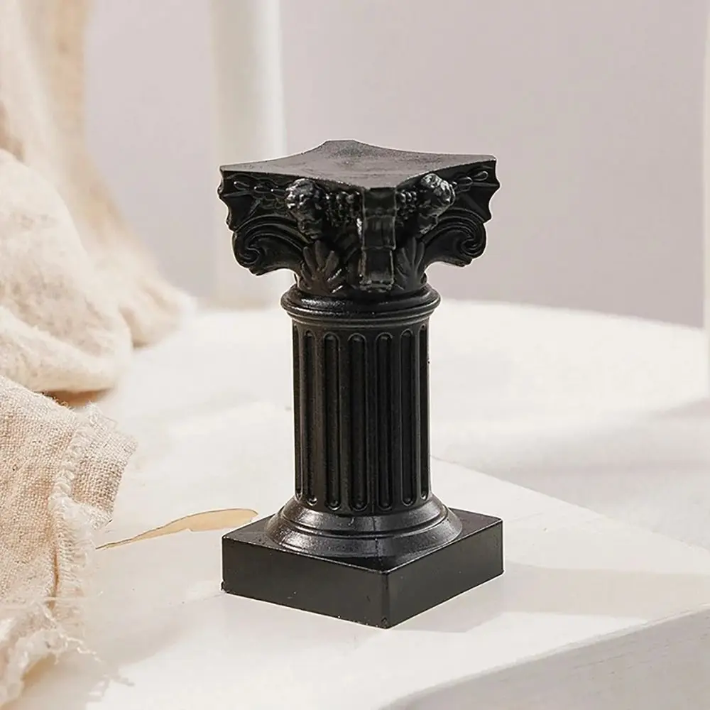 1Pcs Greek Column Roman Pillar Figurine Sculpture Indoor Home Dinning Room Statue Pedestal Garden Scenery Decor Mini Resin