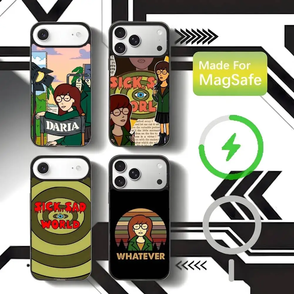 

D-Daria Cool Girl Fashion Phone Case For iPhone 17,16,15,14,13,12,11,Pro,Max,Plus,Mini,SE4,E Magnetic Magsafe Wireless Charging