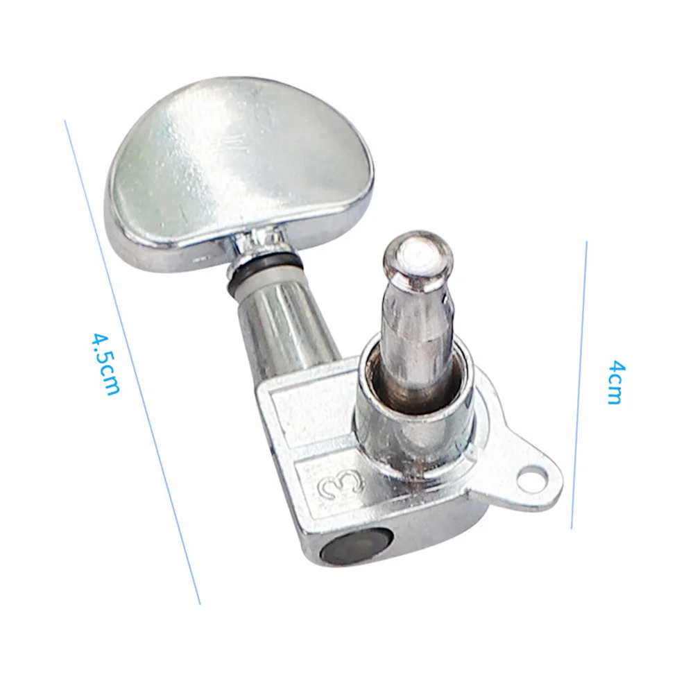 

Metal Guitar Tuning Pegs Silver Durable Opening Machine Heads Replacement for Folk Guitar Bass String Repair Keys