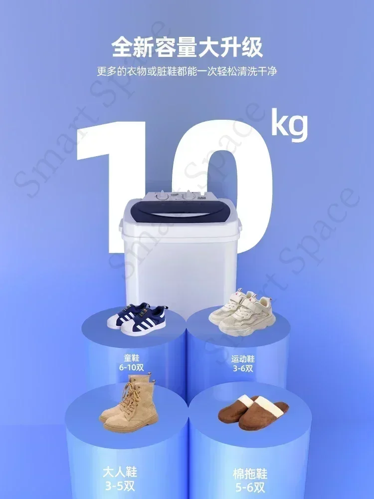 10kg Semi-Automatic Washing Machine, Large Capacity Twin Tub Washer for Dormitory, Apartment, Rental Room, Small Household