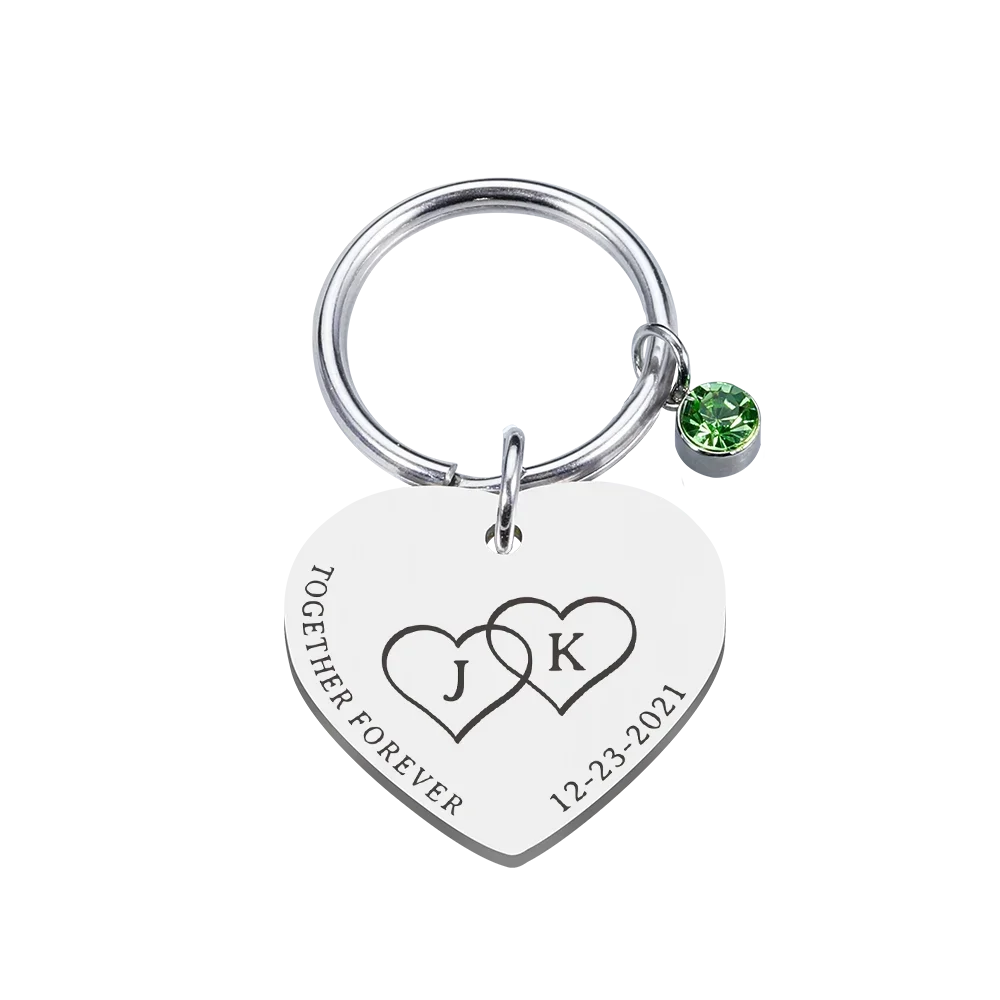 Customize Keychain Gifts Key Chain Gifts for Lovers Cute Birthstone Couple Keychains Pendants Handbag Accessorie DIY Jewelry