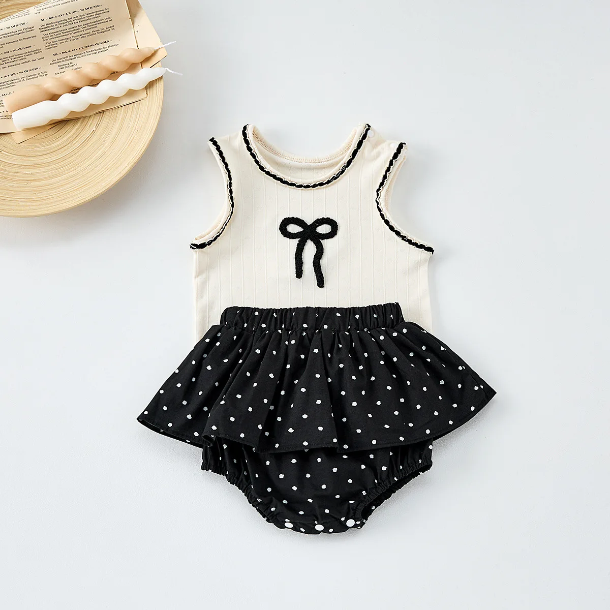 Kids Birthday Clothes 0-3Y Outfits 2025 Baby Girls Summer Clothing Set Fashion Bow Tops T Shirts+dot Skirts Pp Shorts,toddlers