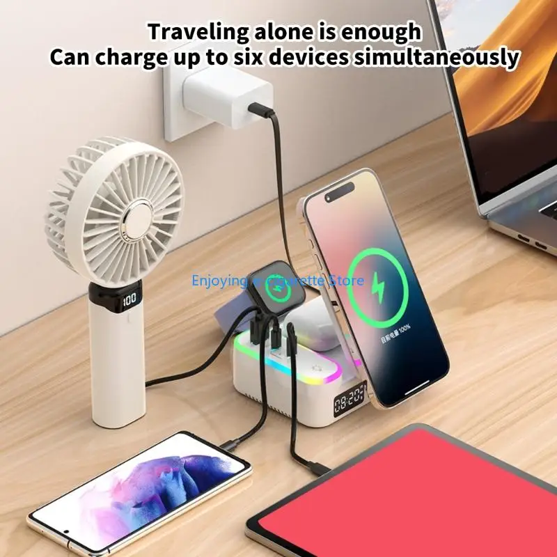 3 In 1 15W Magnetics Wireless With Flexible Retractable Cable For Phones And Watches Y4QF
