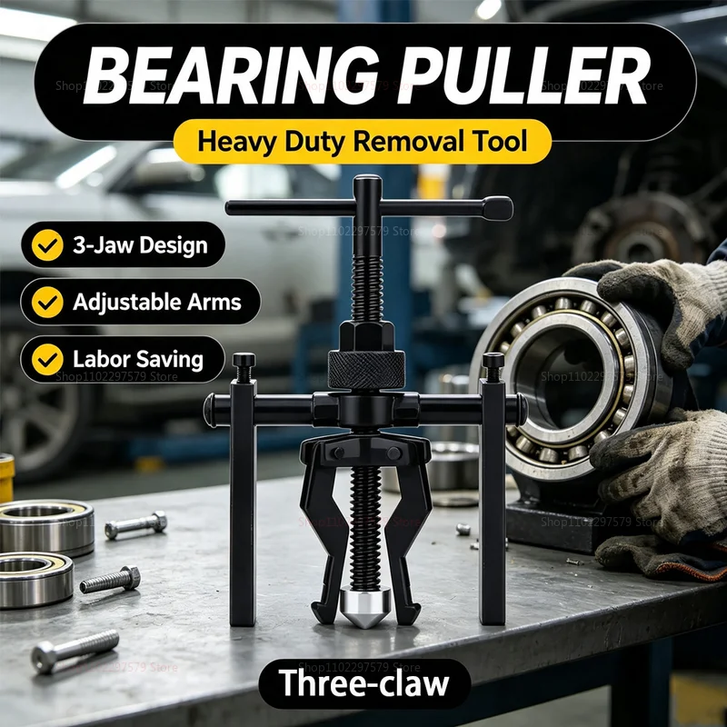Three-Claw Bearing Puller Tool Car Repair Gear Separator Inner Bearing Extractor Automotive Gear Removal Tool for Cars and Bikes