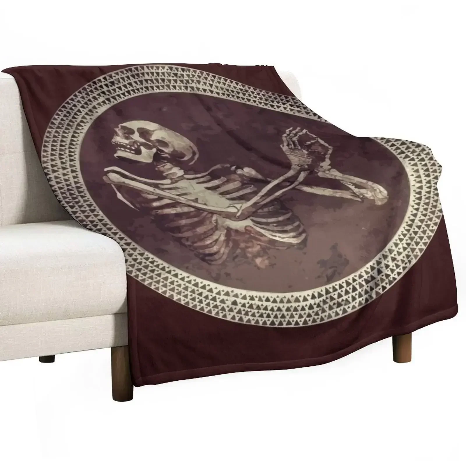 Manta decorativa con diseño de calavera bailarina y mosaico de esqueleto de Hannibal, ropa de cama bonita para el verano, mantas extra grandes