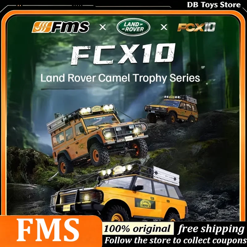 FMS FCX10 1/10 Camel Cup Land Rover 4WD Brushed 2.4G RTR RC Crawler Simulation Climbing Vehicle Model Hard Body Off Road Car