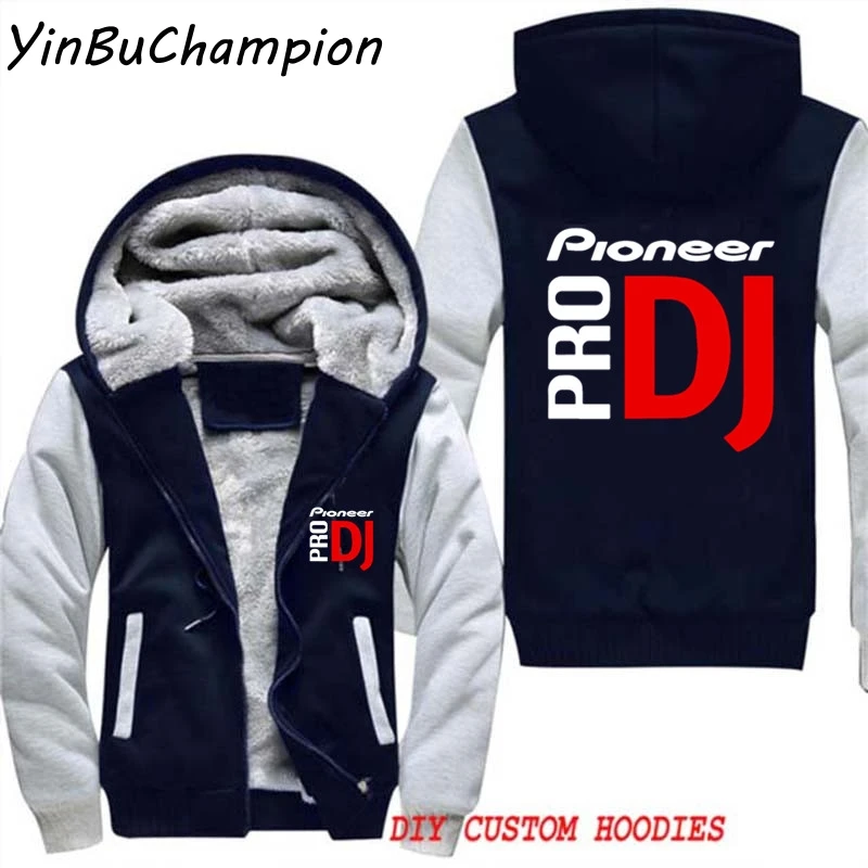 Mens Pioneer Pro DJ Music Hoodies Jacket Sweatshirt Sportswear Thick Fleece Zipper Cardigan t shirt Coat Oversized S-5XL