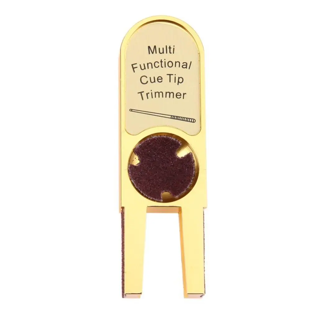 Repair Tool Pool Cue Tip Trimmer U-shape Alloy Billiards Cue Burnisher Muti-functional Dime Shaper Cue Tapper Billiard Cue