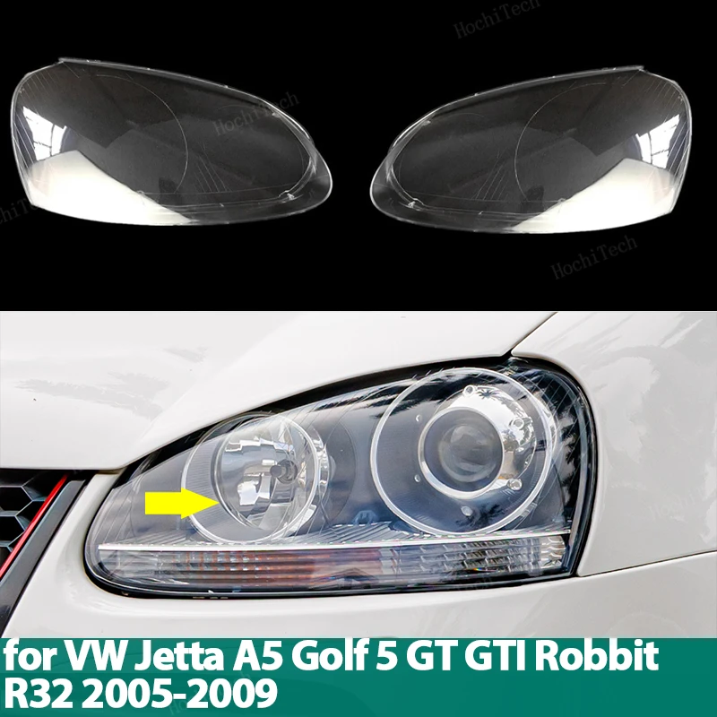 Reflektor samochodowy osłona soczewki reflektorów szklana osłona klosz jasny osłony obiektywów do VW golfa 5 MK 5 Jetta A5 GT GTI R32 2005-09