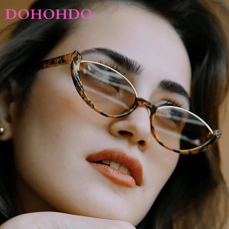 

Retro Luxury Half Frame Cat Eye Women Sunglasses Trendy Brand Designer Men Sunglass Outdoor Travel Eyewear Ladies Lentes UV400