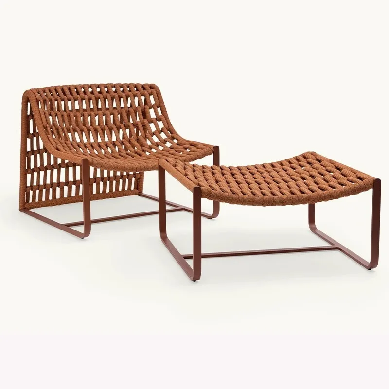 

Outdoor designer braided sofa coffee table courtyard balcony single rattan chair sofa leisure garden outdoor furniture