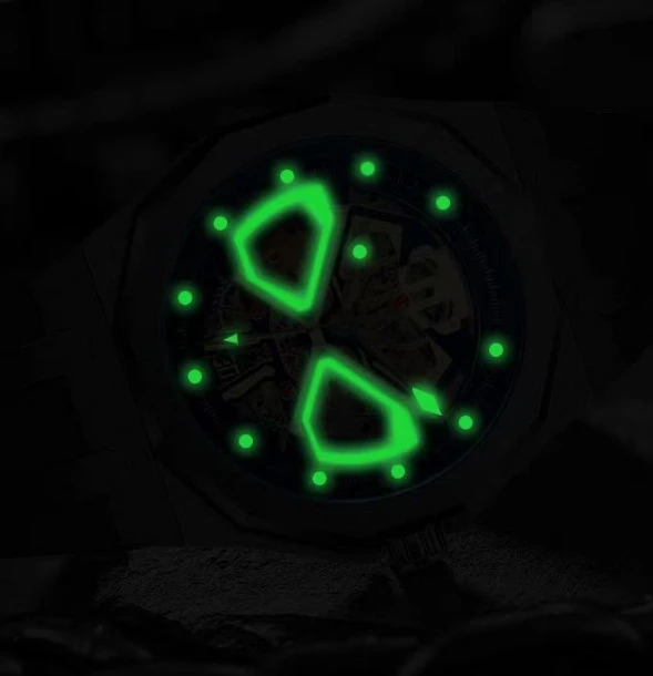 Male 2024 New Automatic Mechanical Shock Resistant Night Light Business Sports Silicone Strap Waterproof Watch In Stock