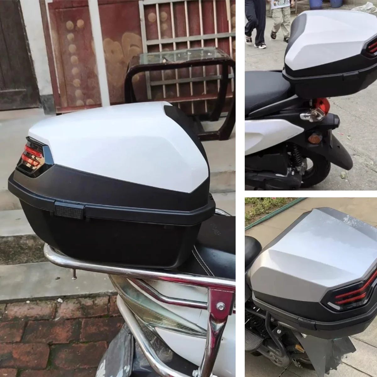 1 Stück 35L Motorrad Top Box, Motorrad Kofferraum ABS Material verschleißfest mit Schloss, Motorradzubehör, Motorradhelm – Detail 12