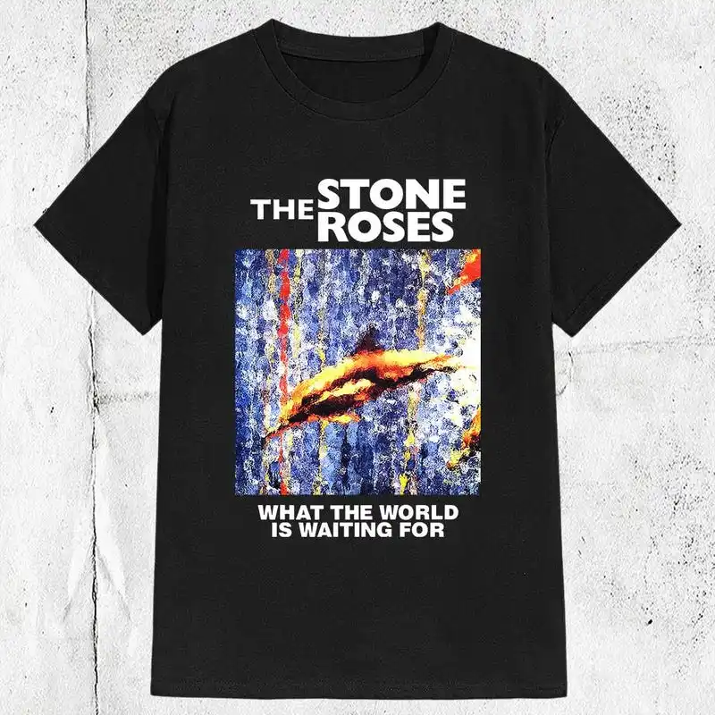 80s The Stone Roses Band T-shirt ,Graphic Short Sleeve Crew Neck Cotton T-Shirt
