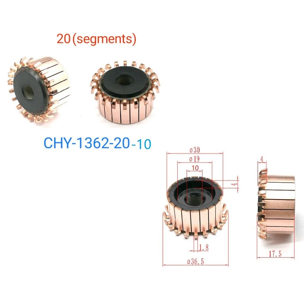1pc 30x10 X 17,5 (17,5) Mm 20P Zähne Kupfer Haken Typ Elektrische Motor Kommutator Für Power werkzeuge High-speed DC Motoren