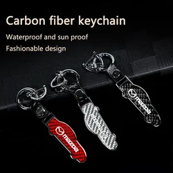 1pc Car Decorat Key Holder Carbon Fiber Keychain Key Ring For Mazda 2 3 5 6 MX5 Axela Atenza MS CX-3 CX-4 CX-5 CX-7 CX-9 CX-8 7