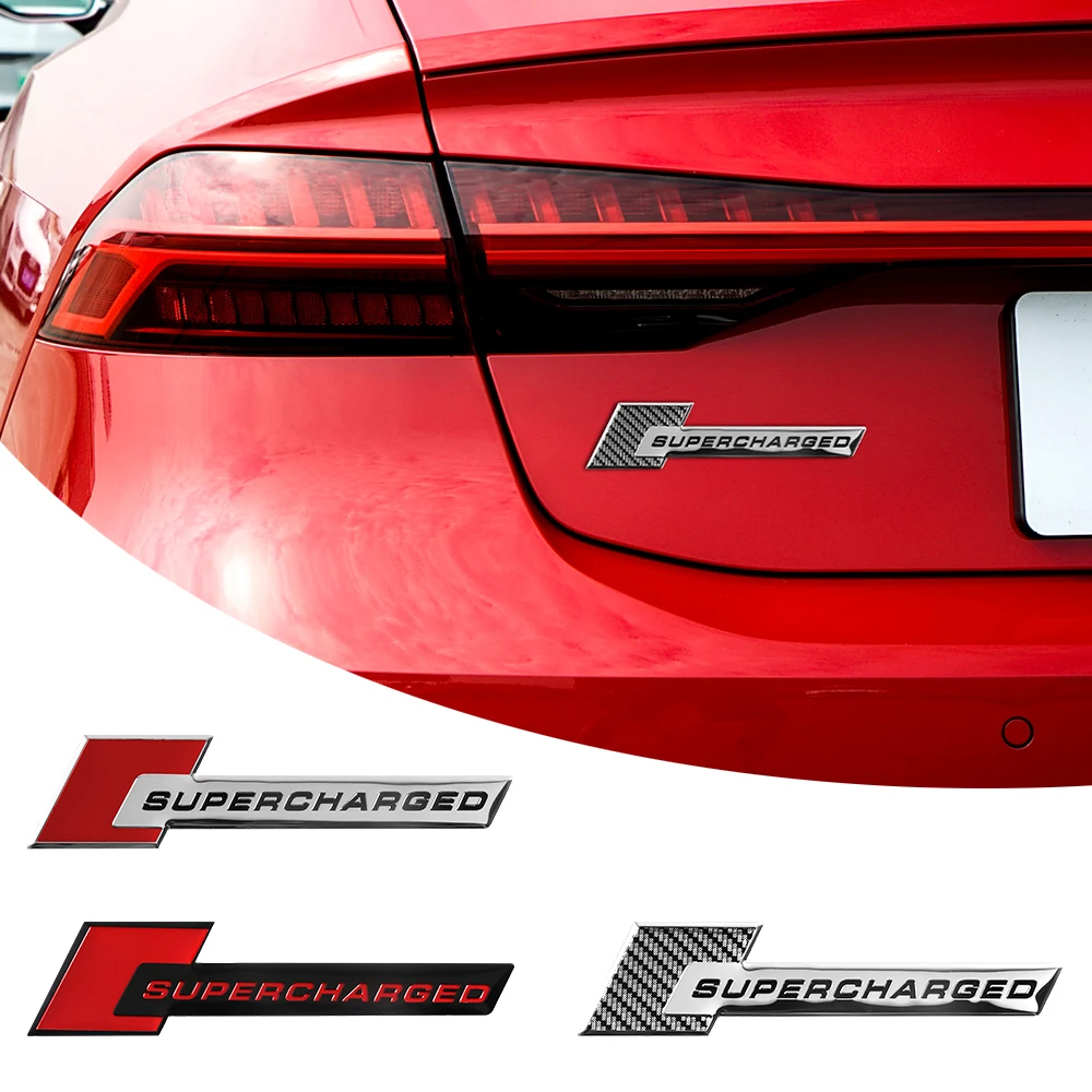 Autocollants de voiture en métal 3D avec logo superchargeur, emblème de garde-boue arrière, décalcomanie de couvercle central pour Audi A3 A5 A6 A7 A8 Q3 Q5 Q7 Q8 B6 B8 B5