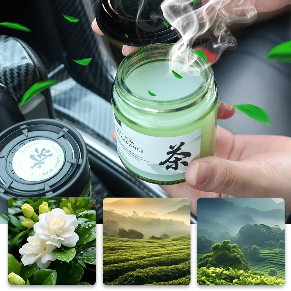 Car Aromatherapy Solid Balm Long Lasting Fragrance Car Dashboard Cup Groove Tea Aroma Ornament Interior Deodorant Air Freshener