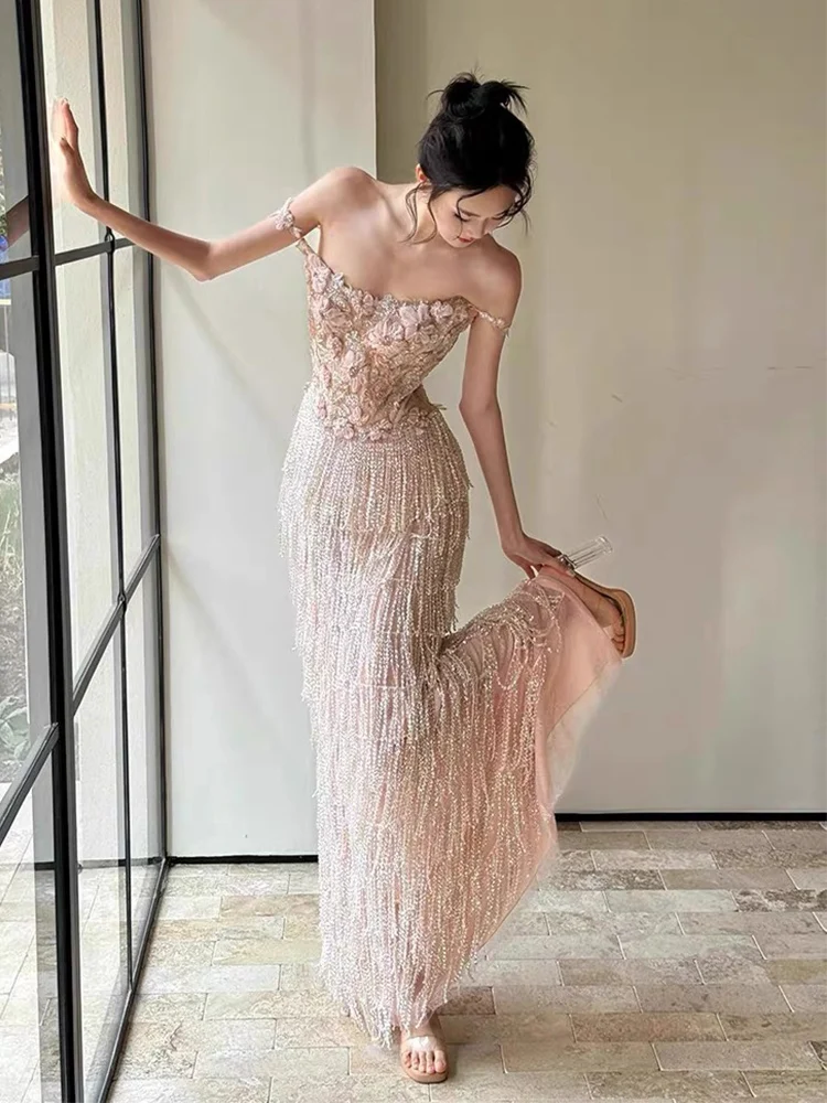 Robe de Manhã Pesadamente Decorada, Vestido de Casamento, Vestido de Noite para Mulheres, Personalizável e Faionável para C...