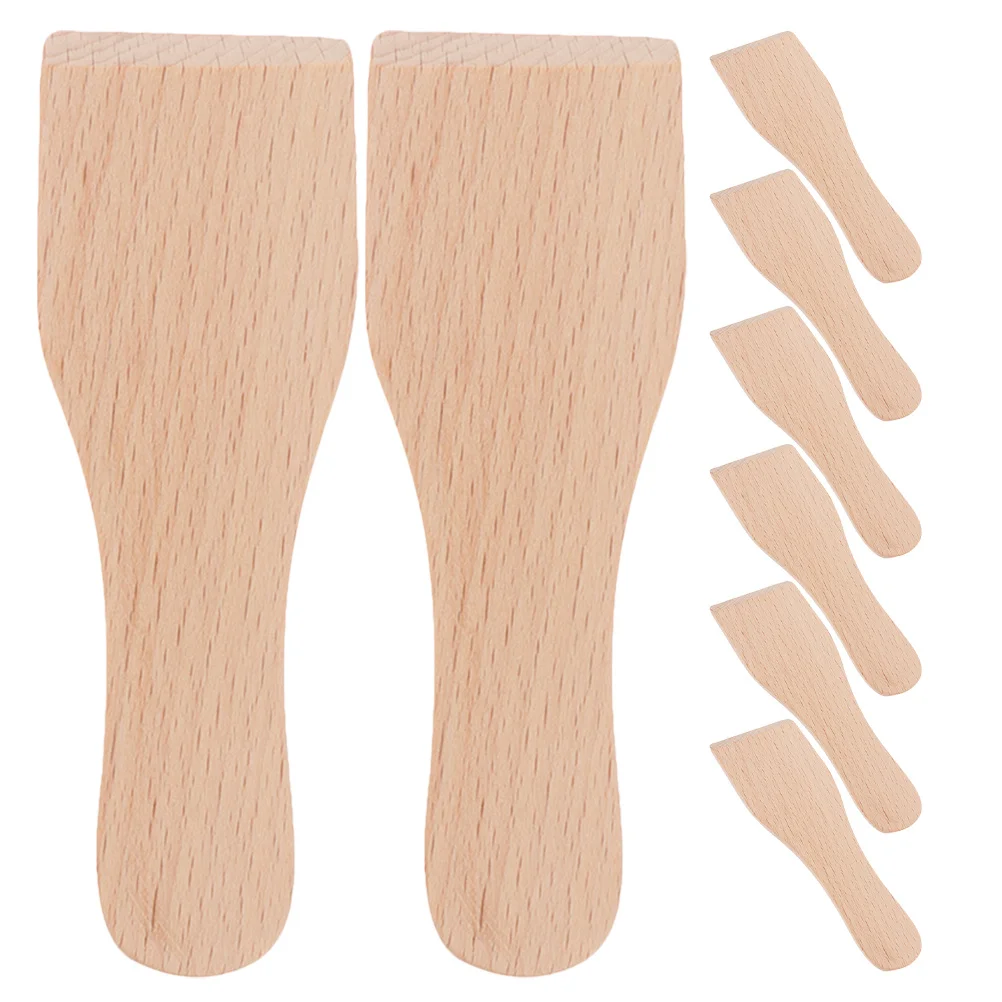 

8Pcs Natural Wood Spatula Small Kitchen Spatula for Stirring Mixing Scraping Cooking and Baking Wooden Utensil Set Pizza Turner