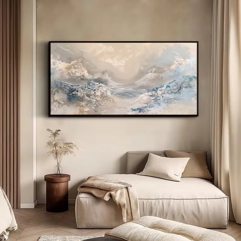 Chinese Landscape Handmade Oil Painting, Modern Simplicity, Living Room Decoration, Sofa Background, Wall Hanging Painting