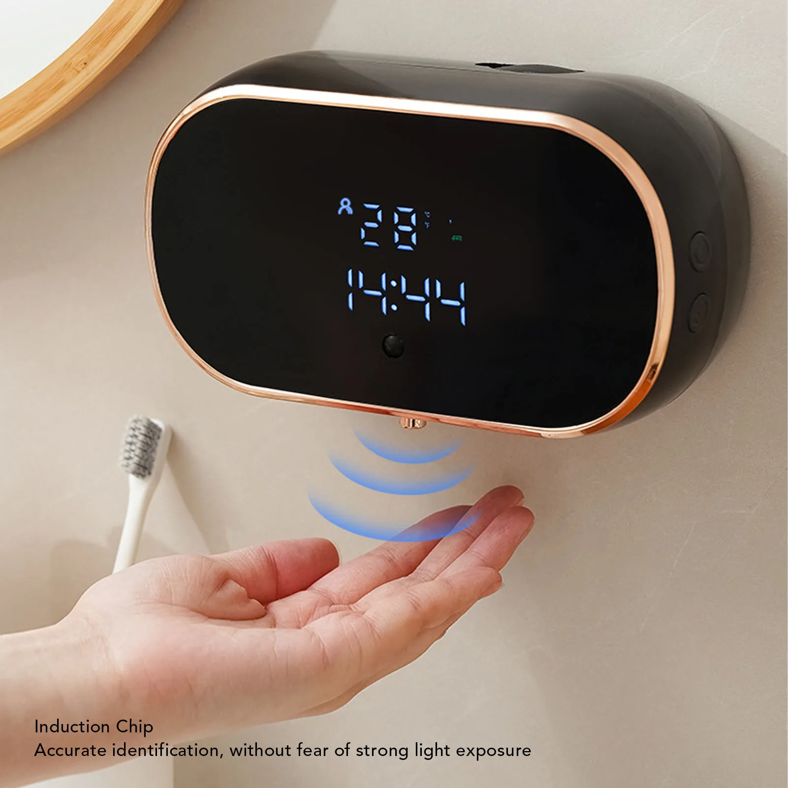 

Auto Induction Soap Dispenser Wall Mount Touchless Foam Dispenser for Bathroom Kitchen 3 Gears Adjustment IPX5 Water Proof