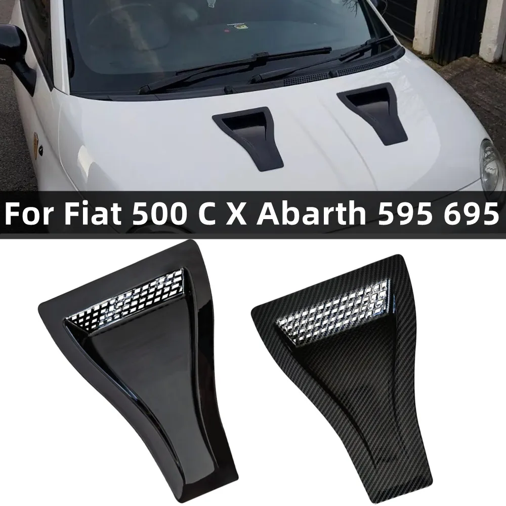 for Fiat 500 C X Abarth 595 695 Naca Style Universal Bonnet Air Vents Engine Hood Car Exterior Parts Car Front Vent