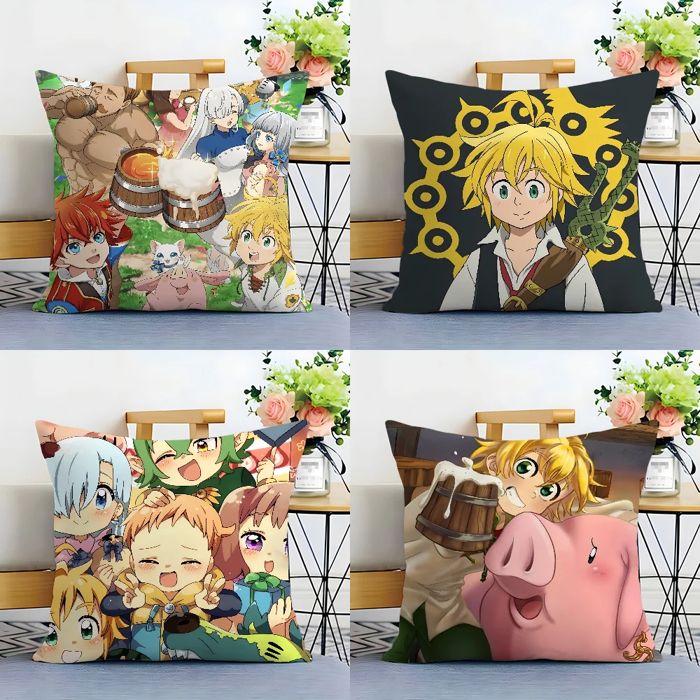 Anime 7 D-Deadly S-Sins Pillow Case Plush Fabric Soft  Pillowcase Double Sided Print Cushion Cover Household Gifts