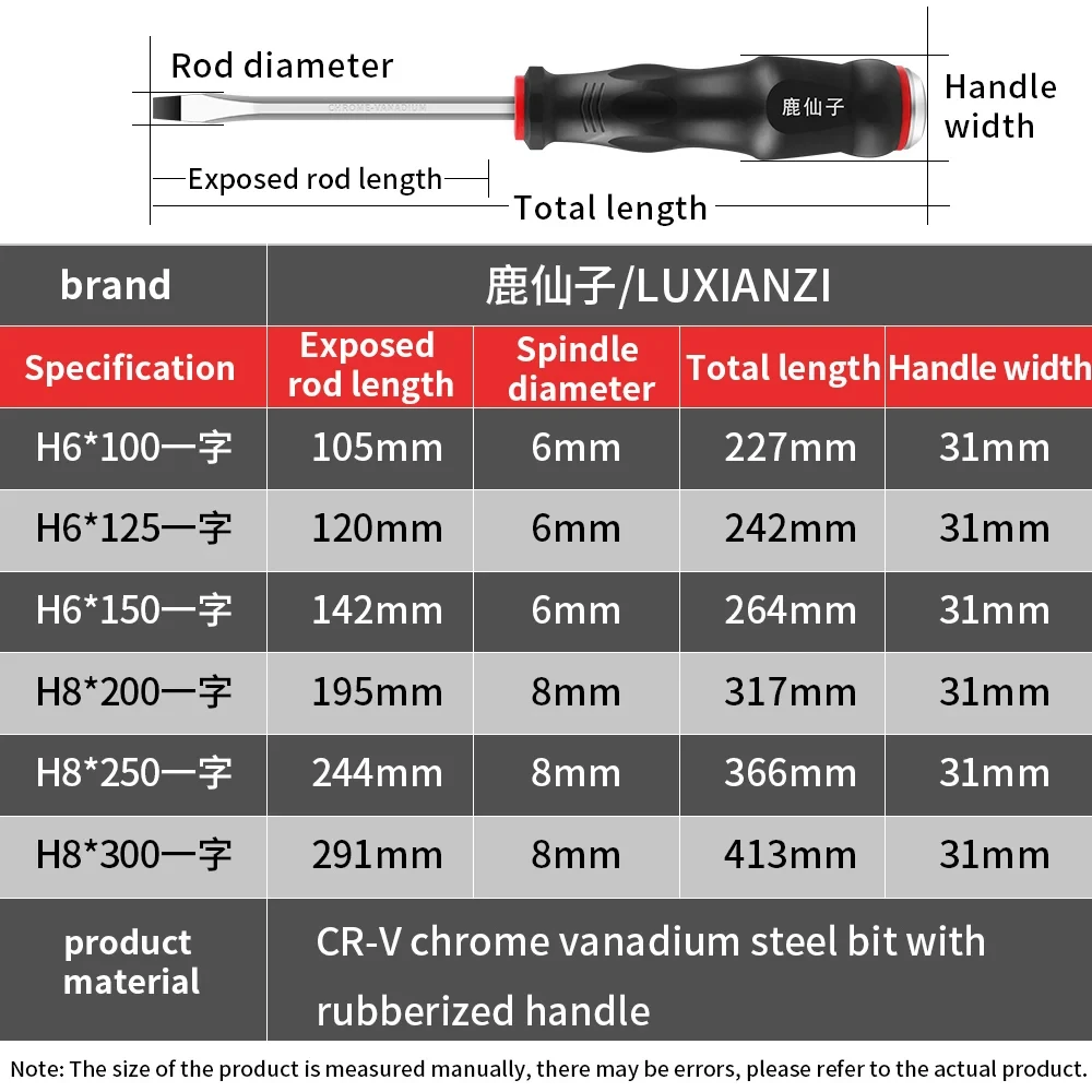 High Hardness Lengthened Magnetic Screwdriver Bit for Car Repair Hand Tool Industry Slotted/Phillips Double-ended Screw Driver