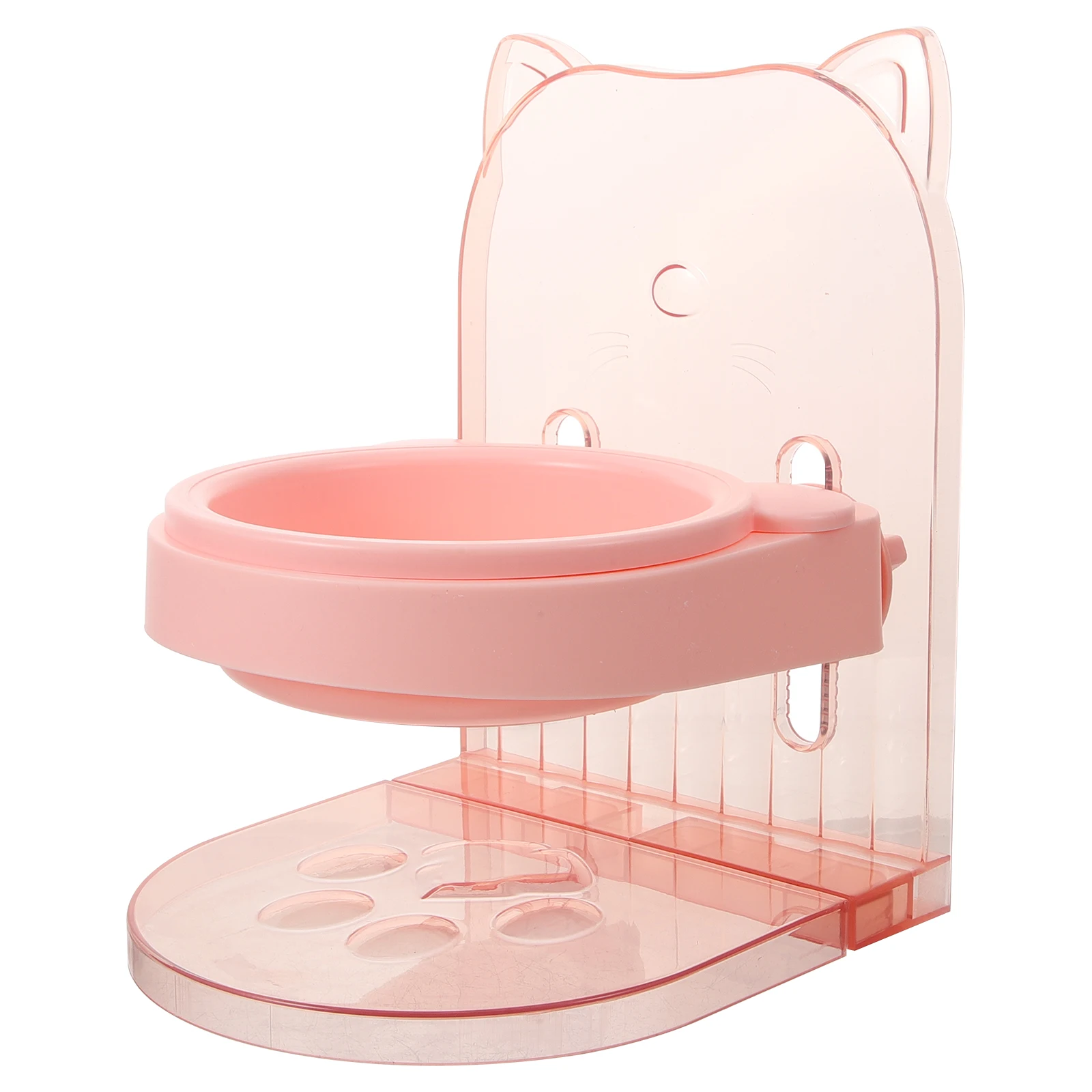 

Plastic Pet Bowl Rack Cat Dog Feeding Dishes Pink Anti Spill Elevated Feeder Protect Neck Sturdy Base Easy Cleaning Reusable