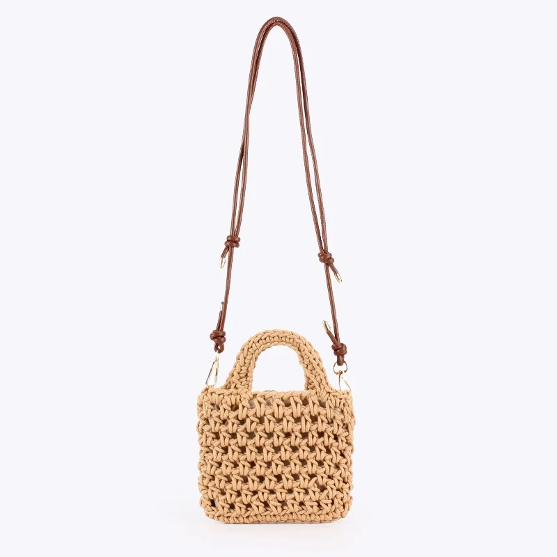 موضة حقيبة من القماش حقيبة يد نسائية عادية ورقة حبل نسج دلو حقائب السفر عطلة الشاطئ تنوعا لينة الملمس حقائب كروسبودي