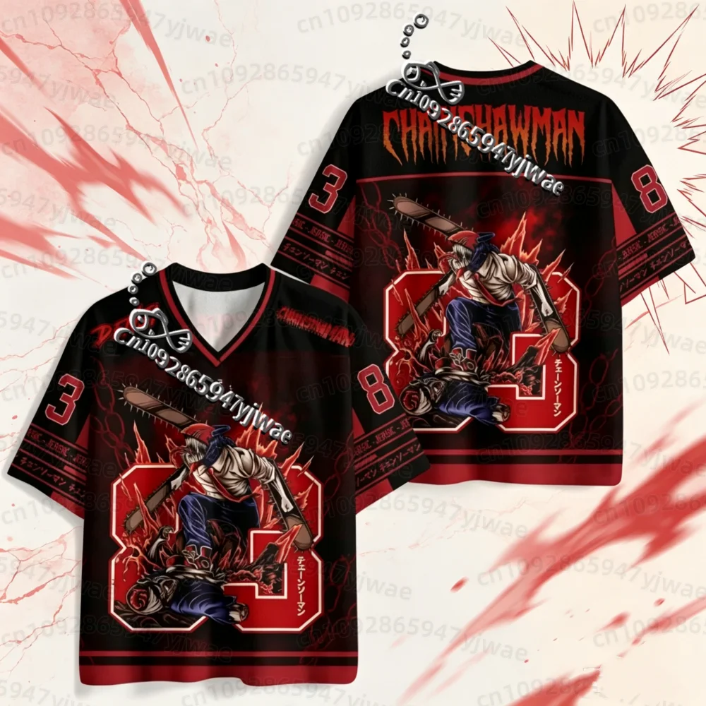 26 Sommer Herren Damen Kurzarm T-Shirt Anime Chainsaw Man Denji Makima Asa Mitaka Print Jersey Herren T-Shirt Herrenbekleidung – Detail 9