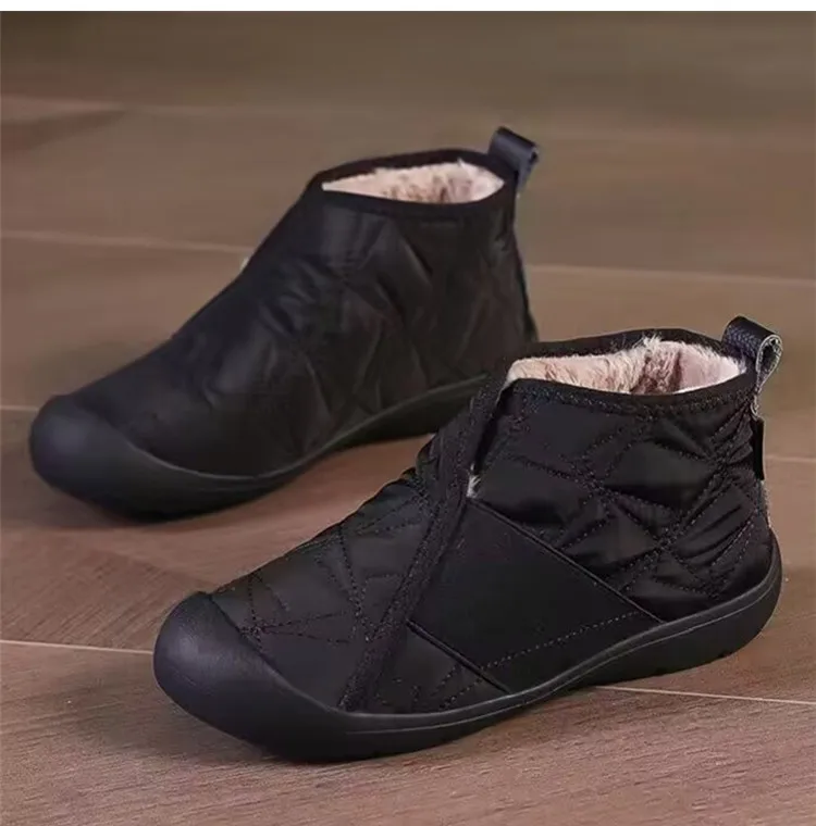أحذية امرأة الثلوج 2025 الاتجاه النساء الجوارب الانزلاق على أحذية السيدات الدفء حذاء من الجلد منصة أفخم بوتاس موهير أحذية الشتاء #4