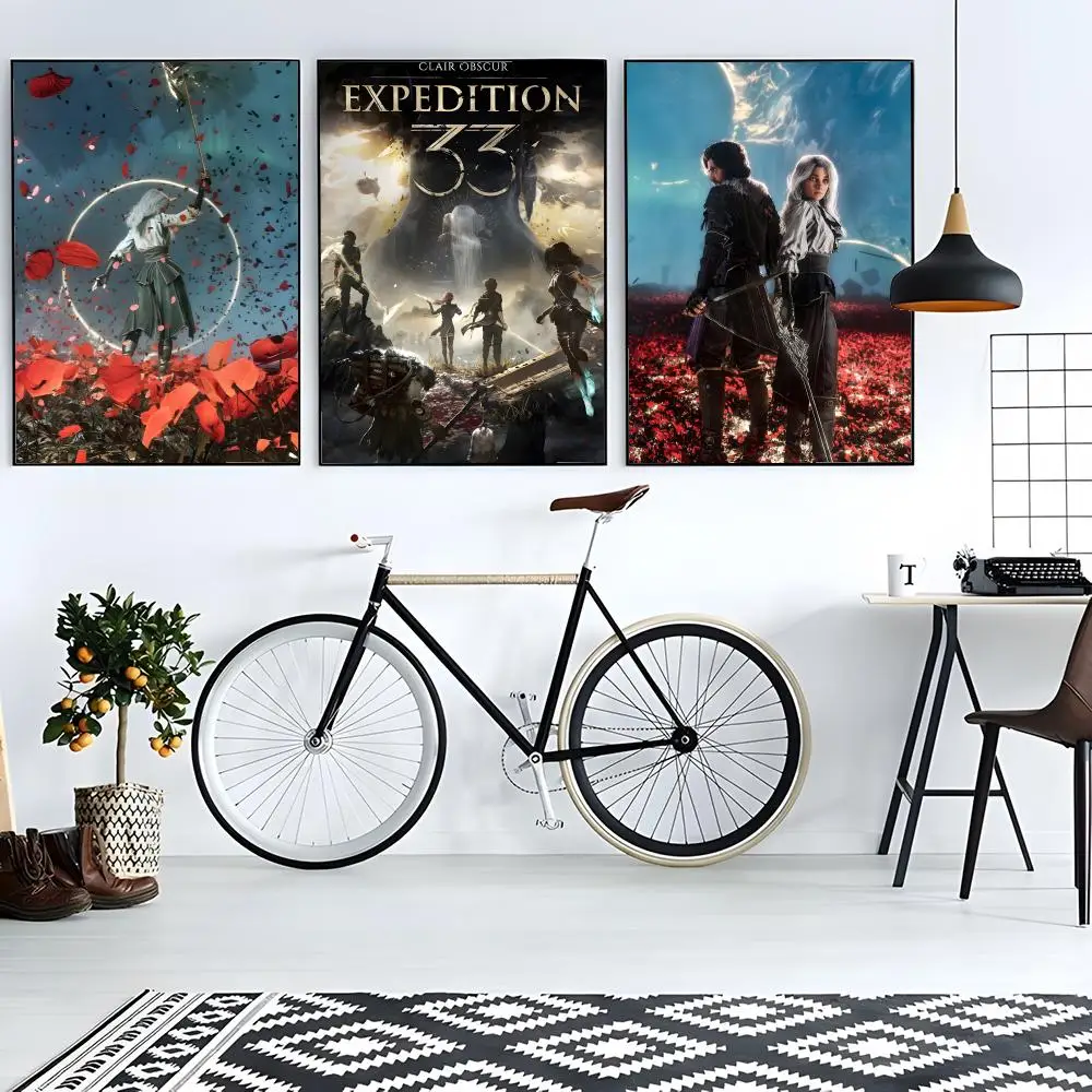 game fantasy C-Clair Obscur Expedition 33 Poster retro art restaurant bar decoration
