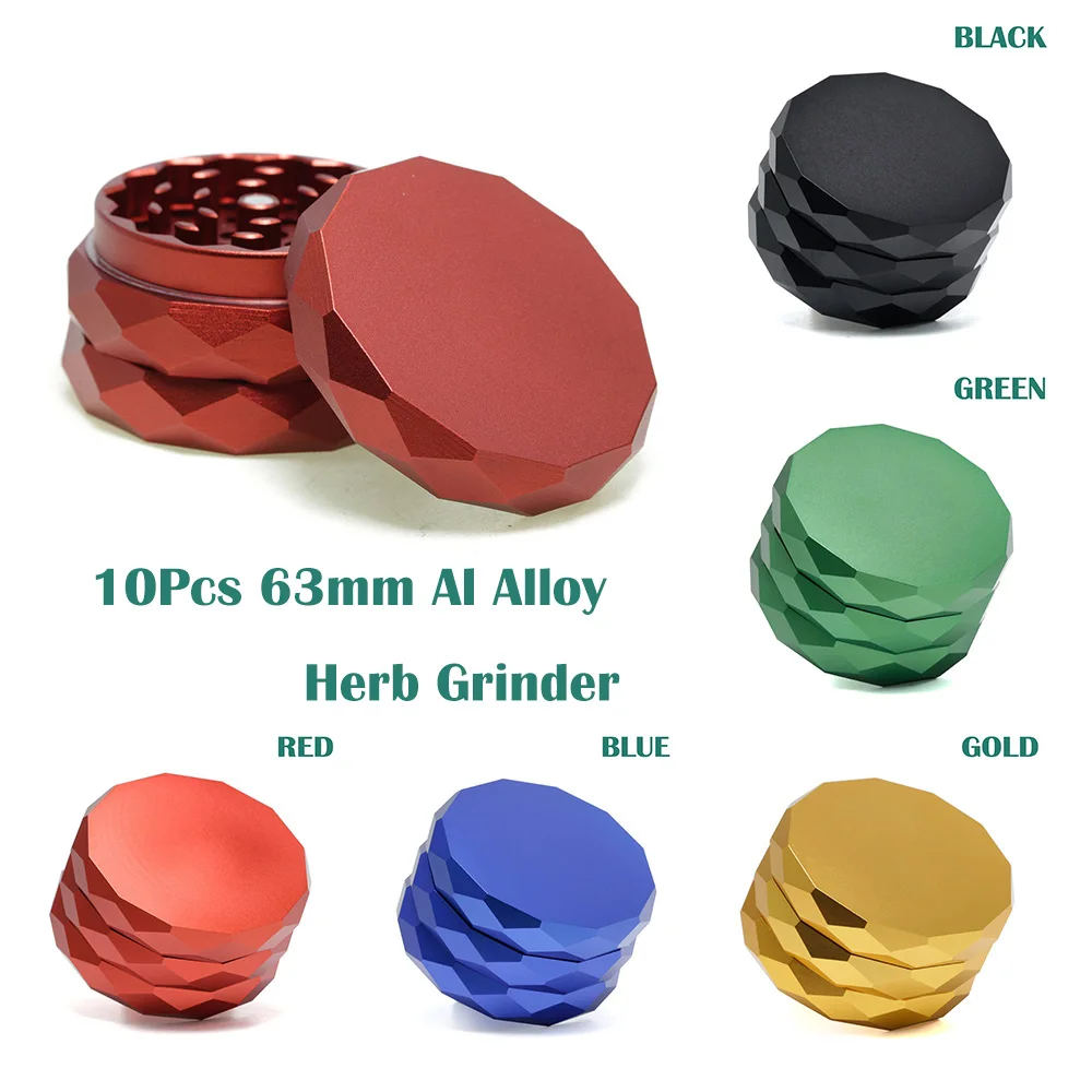 Alloy Herb Grinders with 4 Layers, Spice Mills, Tobacco Crusher, Kitchen Tools, Smoking Accessories for Smoker Gifts, 10PCs