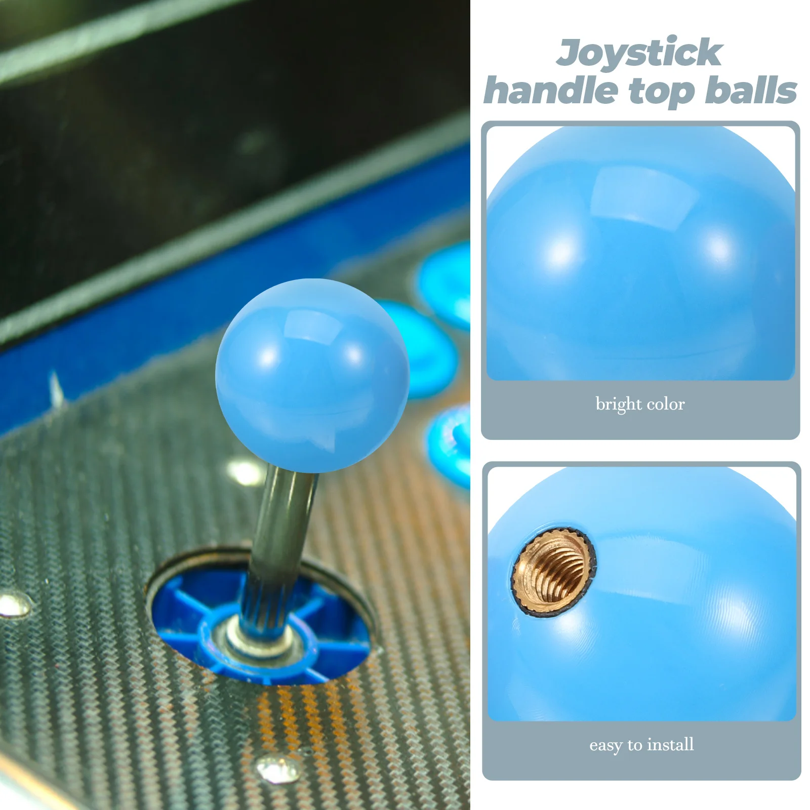 4-teilige Spielkonsole Rocker Ball Joystick Griff Kopfsteuerungen Solid Top Joysticks für Videospiele Kunststoff