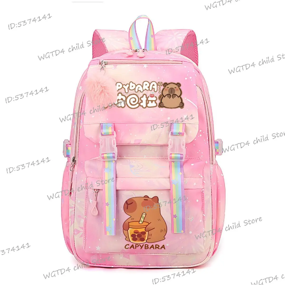 

Cartoon Girls School Bags Cute Capybara Boba Tea Print Students Backpacks 2025 New Fashion Knapsack Bag School Backpacks 2025
