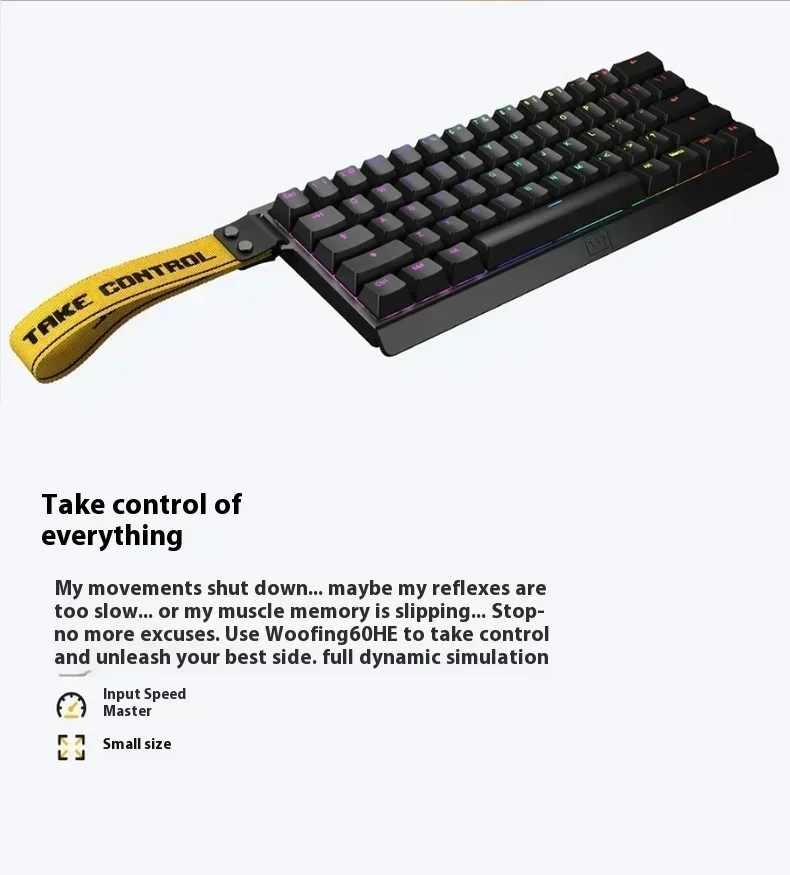 Imagem -03 - Teclado Gaming Mecânico com Eixo Magnético Low Delay Simulação Dinâmica Completa Nível Esports Wooting 60he Acessório de Escritório