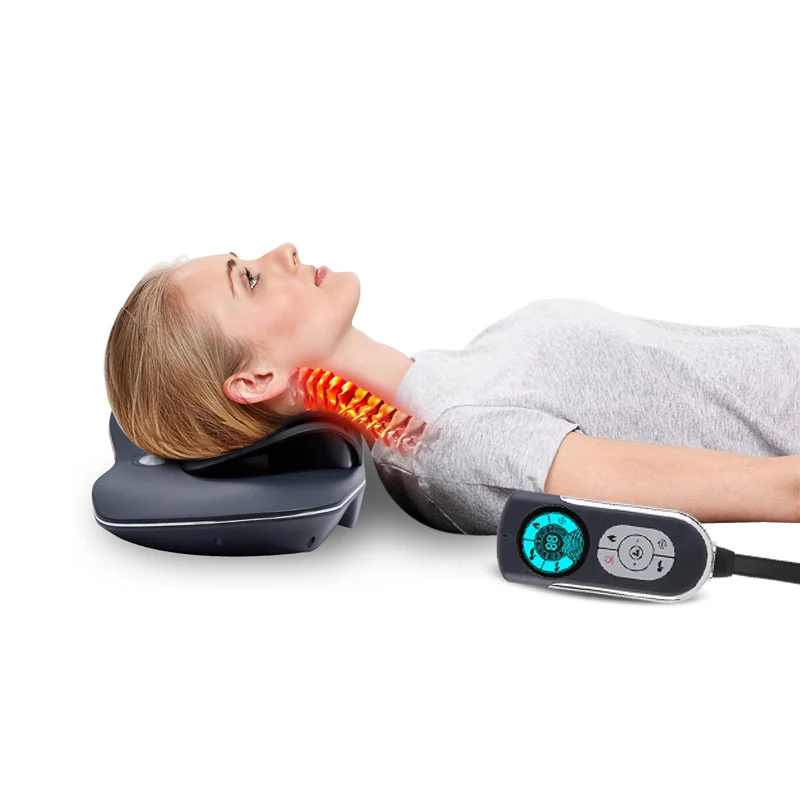 Hot Sale Electronic Air Pump Chiropractic Spine Heating Therapy Massage Pillow Neck Traction Device