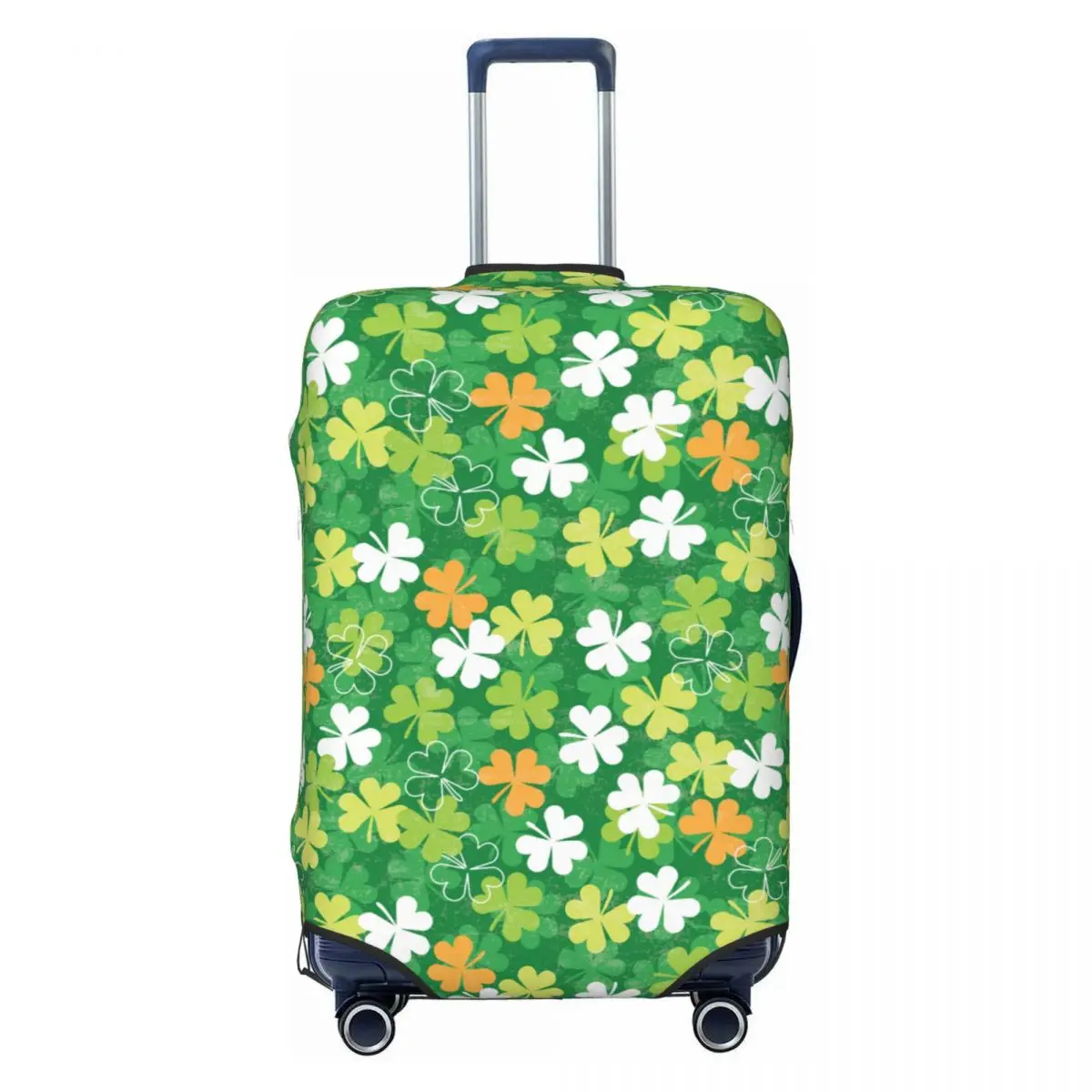 

Пользовательский ирландский флаг День Святого Патрика Lucky Clover Leaf дорожный чехол для багажа моющийся чехол для чемодана протектор подходит для 18-32 дюймов